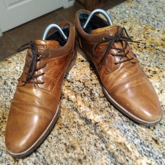 Bullboxer Davide Brown Leather Lace Up Casual Oxfords Dress Shoes Men's Sz 8 - Picture 3 of 12